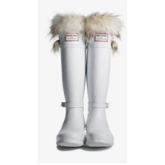 Hunter boot liners Black fleece w/ leopard cuff Designed to fit tall boot Sz M L - Picture 6 of 6